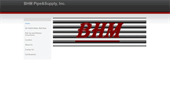 Desktop Screenshot of bhmpipesupply.com